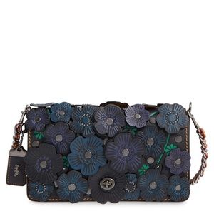 Coach “dinky” floral applique bag